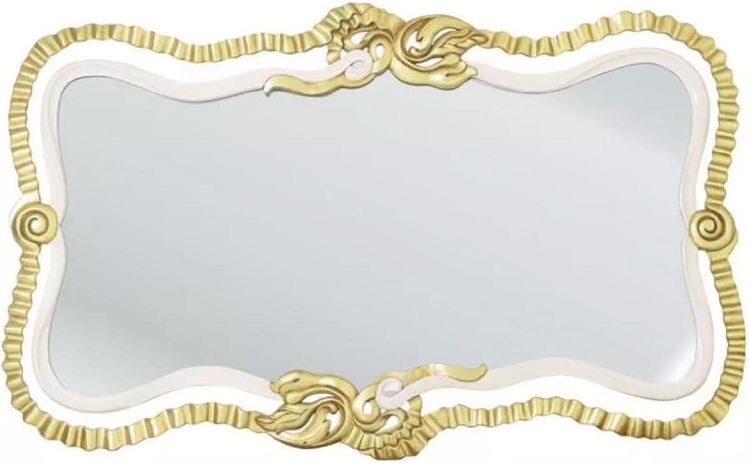 Casa Padrino Luxus Barock Spiegel Weiß / Grau / Antik Gold - Prunkvoller Massivholz Wandspiegel im Barockstil - Luxus Möbel im Barockstil - Barock Möbel - Edel & Prunkvoll Bild 1