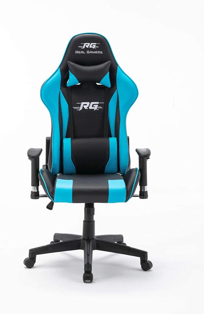 Gaming Computerstuhl Real Gamers Pro schwarz blau Drehstuhl Gamer Büro Stuhl Bild 1