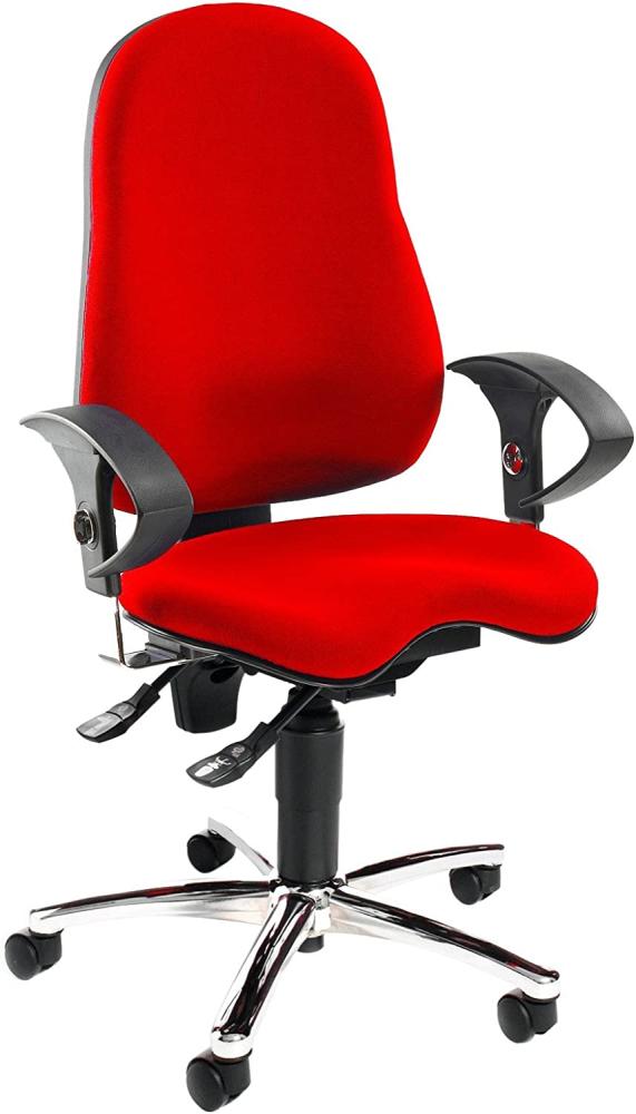 Topstar SI59UG21, Sitness 10 ergonomischer Bürostuhl, Schreibtischstuhl, inkl. höhenverstellbaren Armlehnen, Bezugsstoff rot Bild 1
