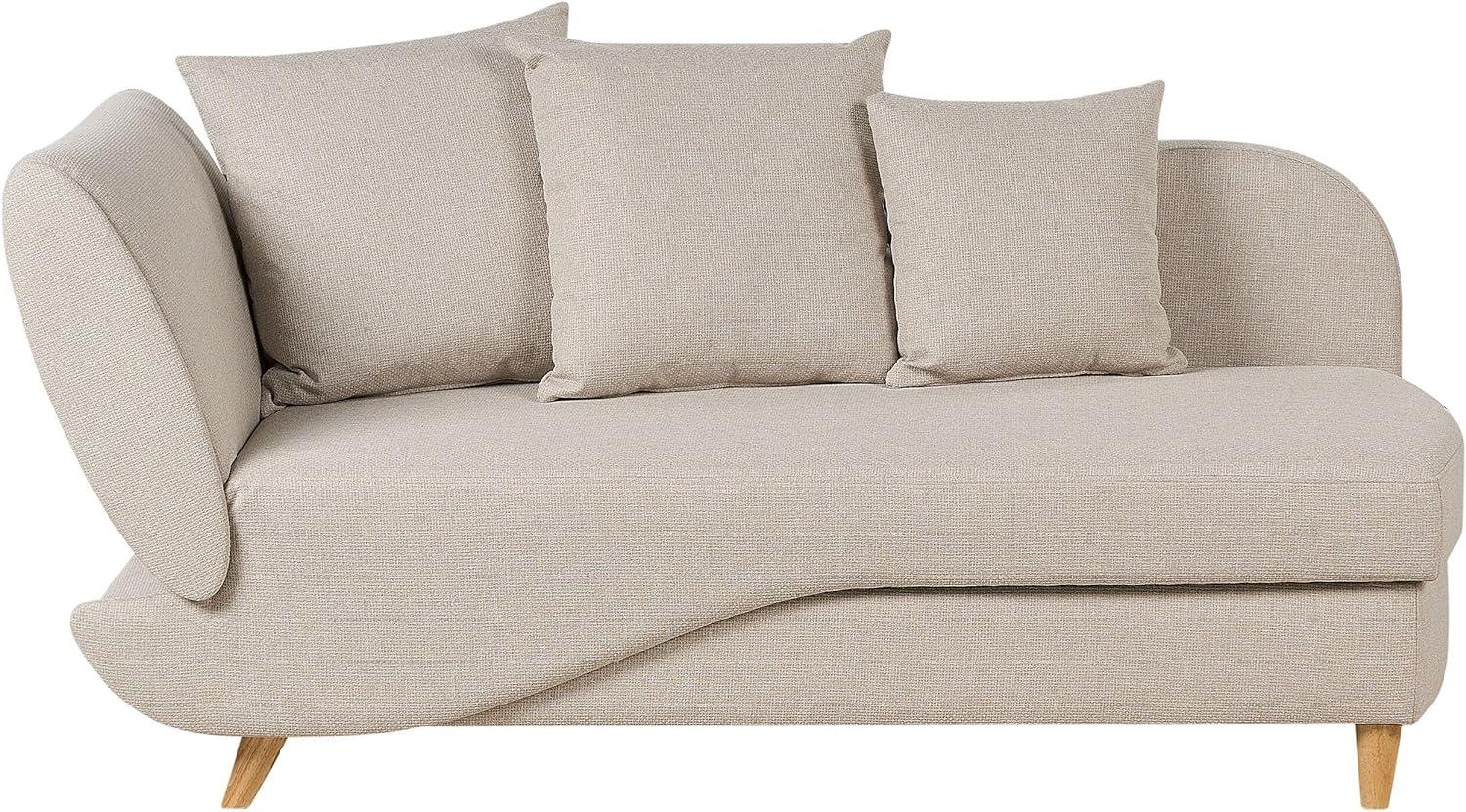 Chaiselongue Leinenoptik beige mit Bettkasten linksseitig MERI II Bild 1