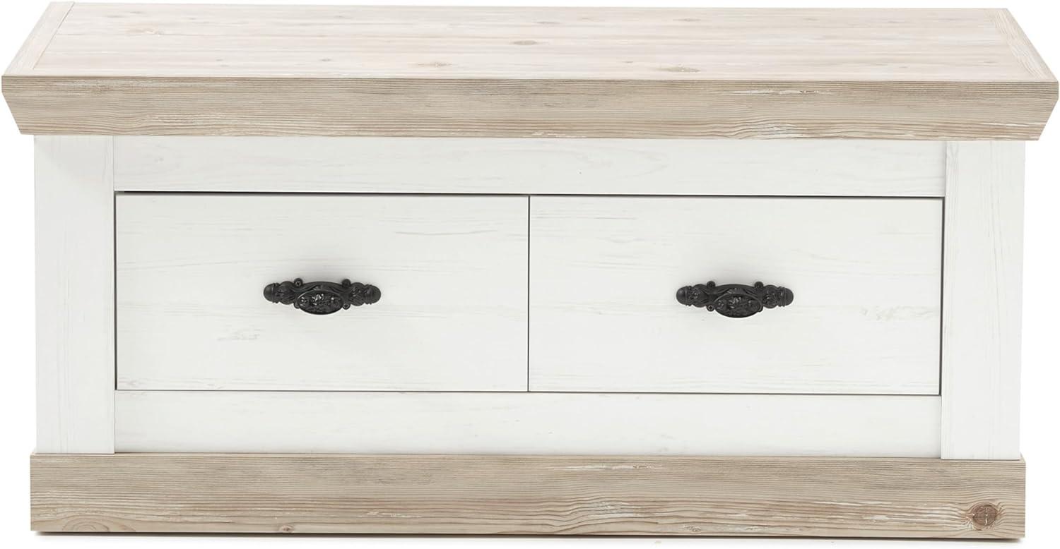 Garderobe Sitzbank Rovola in Pinie weiß 107 x 48 cm Bild 1