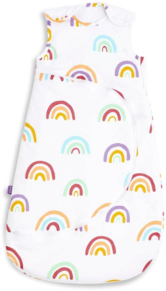 SnüzPouch Baby Schlafsack, 2. 5 Tog - Regenbogendesign - 100% Baumwolle, mit Reißverschluss für Einfaches Windelwechseln, Maschinenwaschbar, 0-6 Monate Bild 1