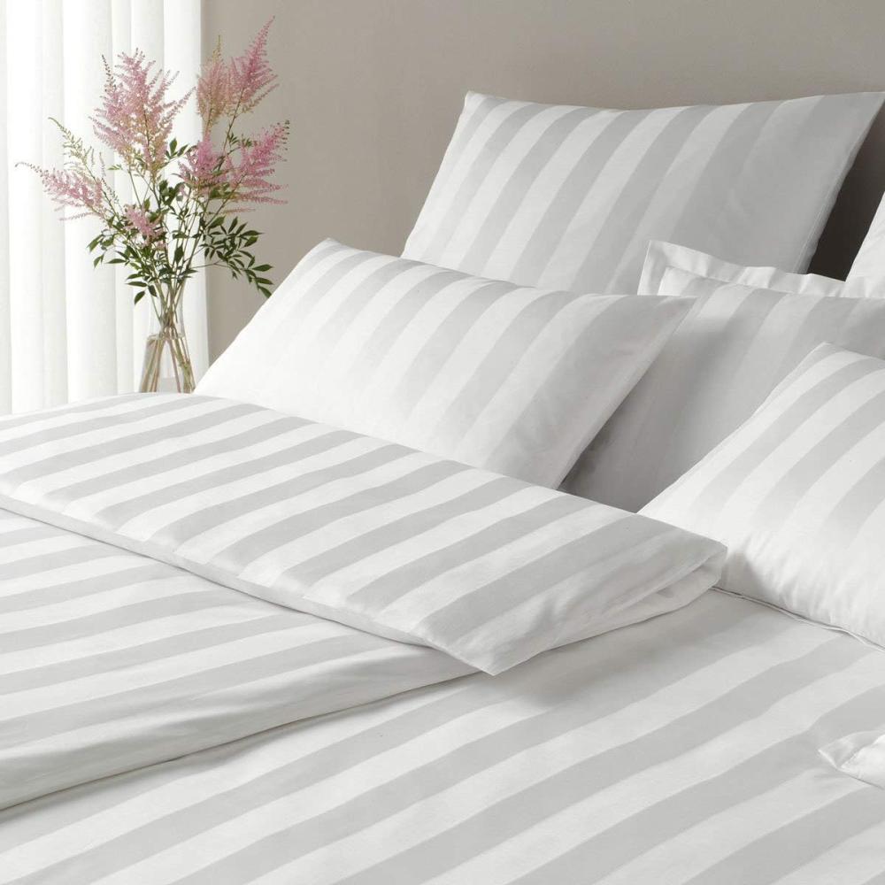 elegante Mako-Satin Bettwäsche Noblesse weiß | Kissenbezug einzeln 80x80 cm Bild 1