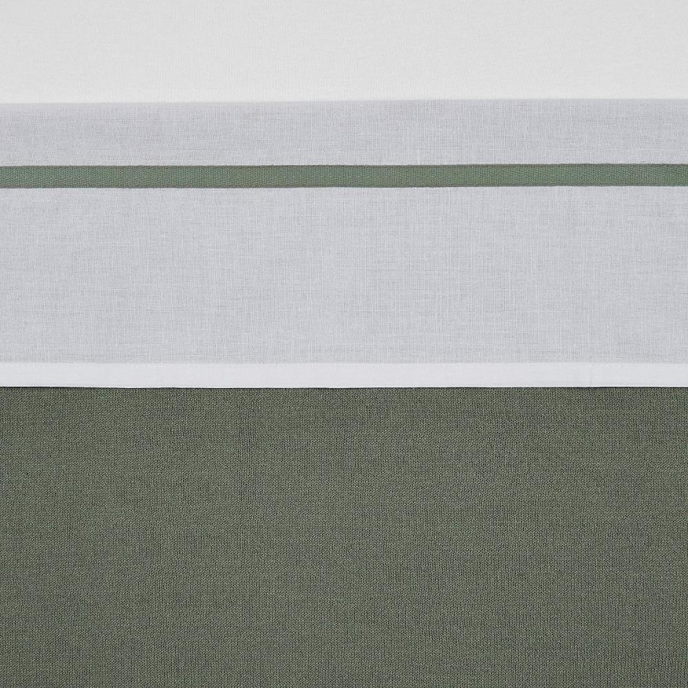 Meyco Bettlaken Weiß mit Paspel Forest Green 100 x 150 cm Grün dunkel Bild 1