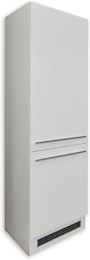 JAZZ 8 Moderner Einbauschrank für Kühlschrank in Weiß Hochglanz - Geräumiger Hochschrank Küchenschrank mit viel Stauraum - 60 x 211 x 57 cm (B/H/T) Bild 1