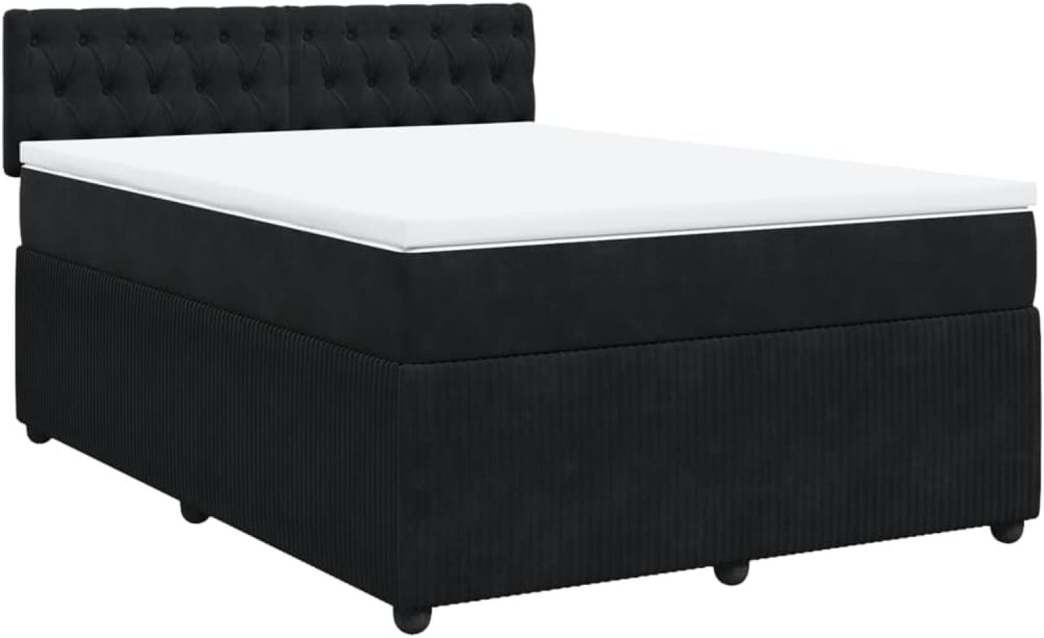 Boxspringbett mit Matratze Schwarz 140x190 cm Samt 3290042 Bild 1