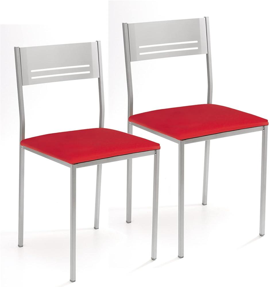 ASTIMESA SCSIRO Küchenstuhl, Metallgestell, rot, Altura de asiento 45 cms Bild 1