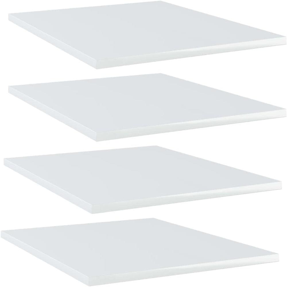 vidaXL Bücherregal-Bretter 4 Stk. Hochglanz-Weiß 40x50x1,5 cm Bild 1