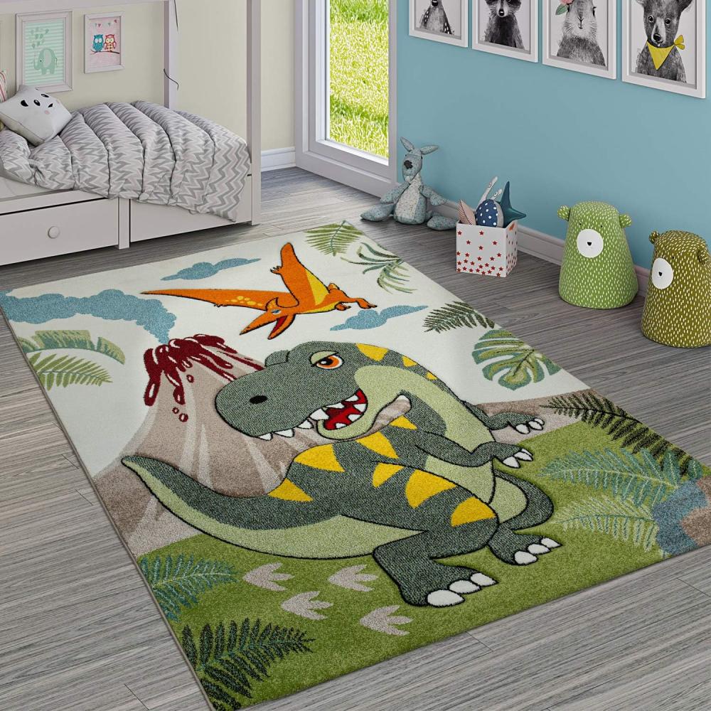 Kinderteppich »Diamond 636«, Paco Home, rechteckig, Höhe 18 mm, 3D-Design, Motiv Dinosaurier, Kinderzimmer Bild 1