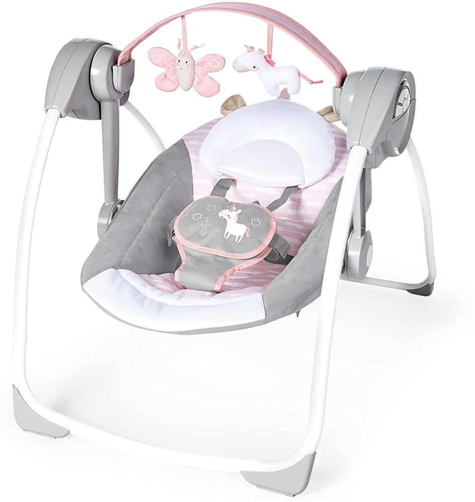 Ingenuity Tragbare Babywippe Comfort 2 Go Flora the Unicorn Bild 1