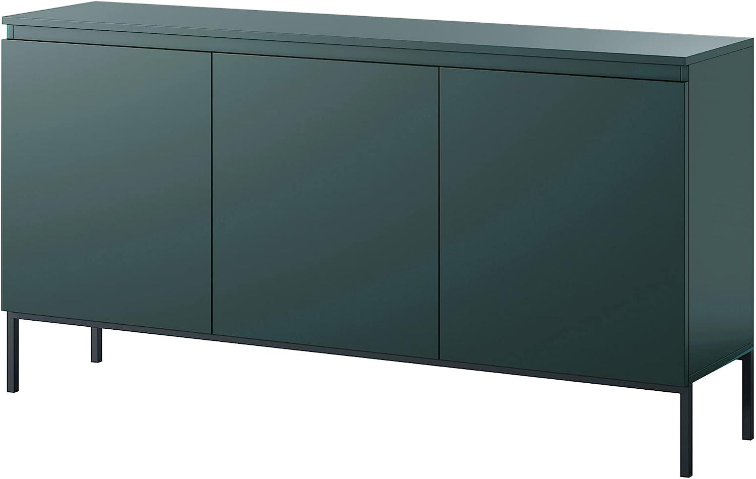 Selsey Bemmi Sideboard Kommode 3-türig, Dunkelgrün mit Metallbeinen, 150 cm Bild 1