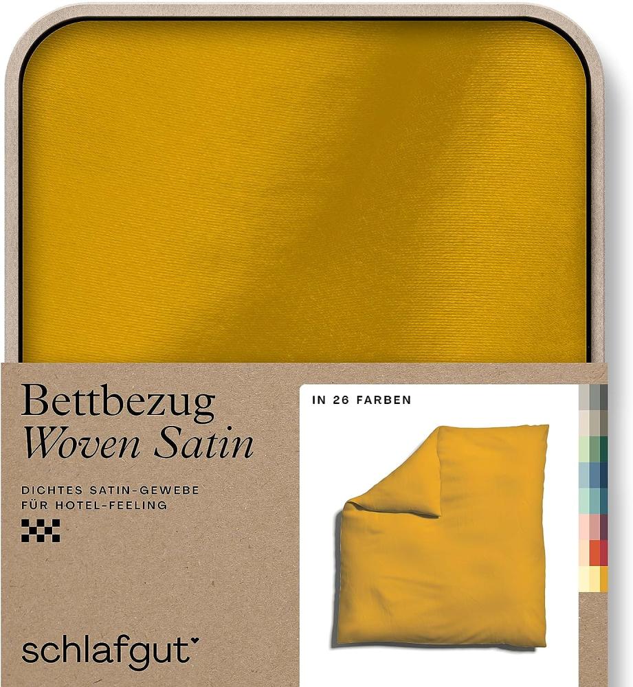 Schlafgut Woven Satin Bettwäsche | Bettbezug einzeln 200x200 cm | yellow-deep Bild 1