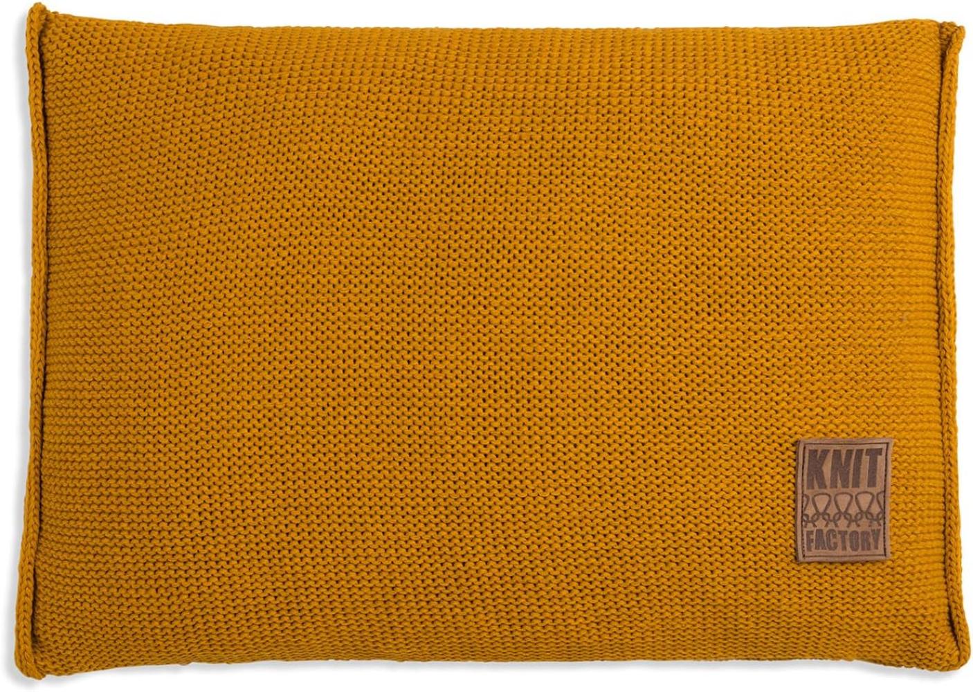 Knit Factory Uni Kissen 60x40 cm Glatt Gelb Bild 1