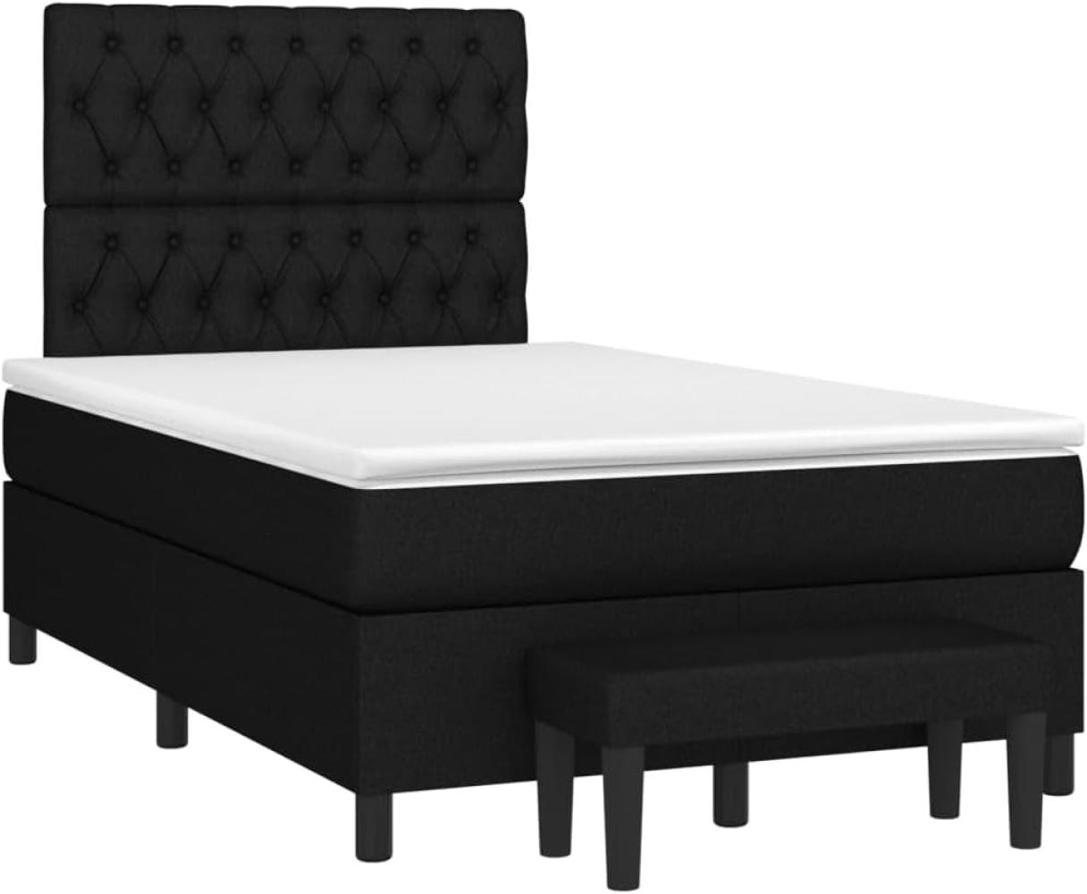 Boxspringbett mit Matratze Schwarz 120x200 cm Stoff (Farbe: Schwarz) Bild 1