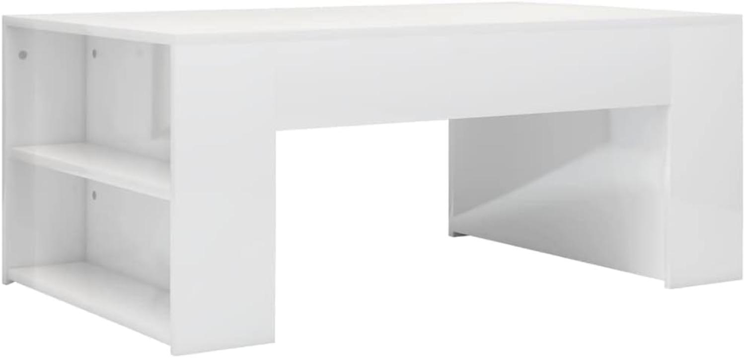 vidaXL Couchtisch Hochglanz-Weiß 100 x 60 x 42 cm Spanplatte [802117] Bild 1