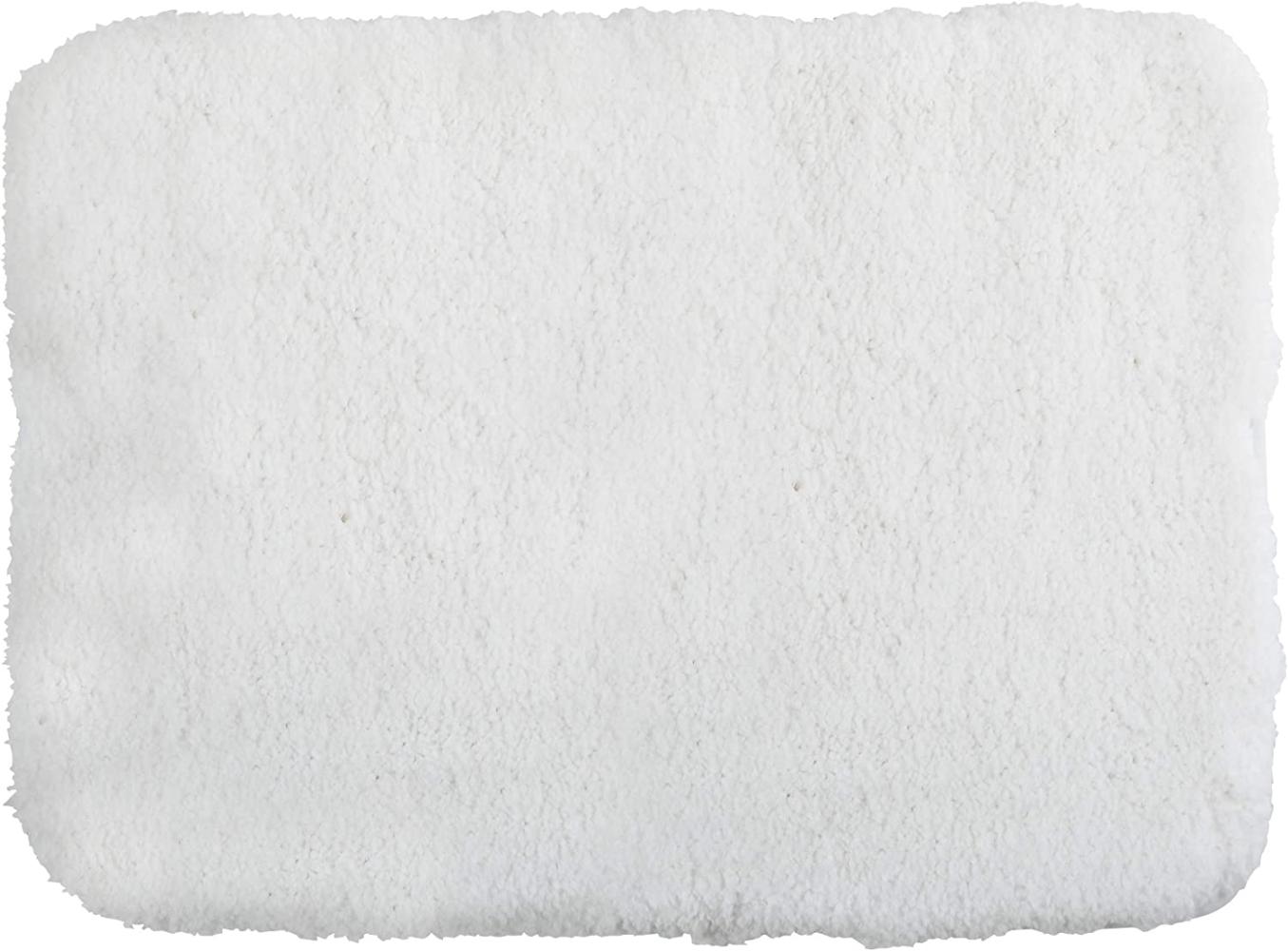MSV Badteppich Badematte Badvorleger Duschvorleger Mikrofaser Hochflor flauschig 50x70 cm –Weiß Bild 1
