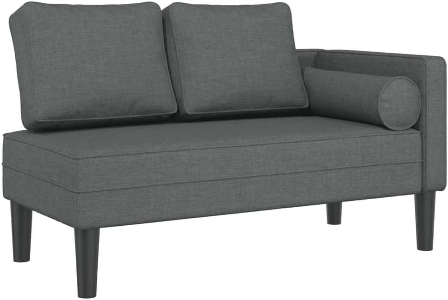 vidaXL Chaiselongue mit Kissen Dunkelgrau Stoff Bild 1