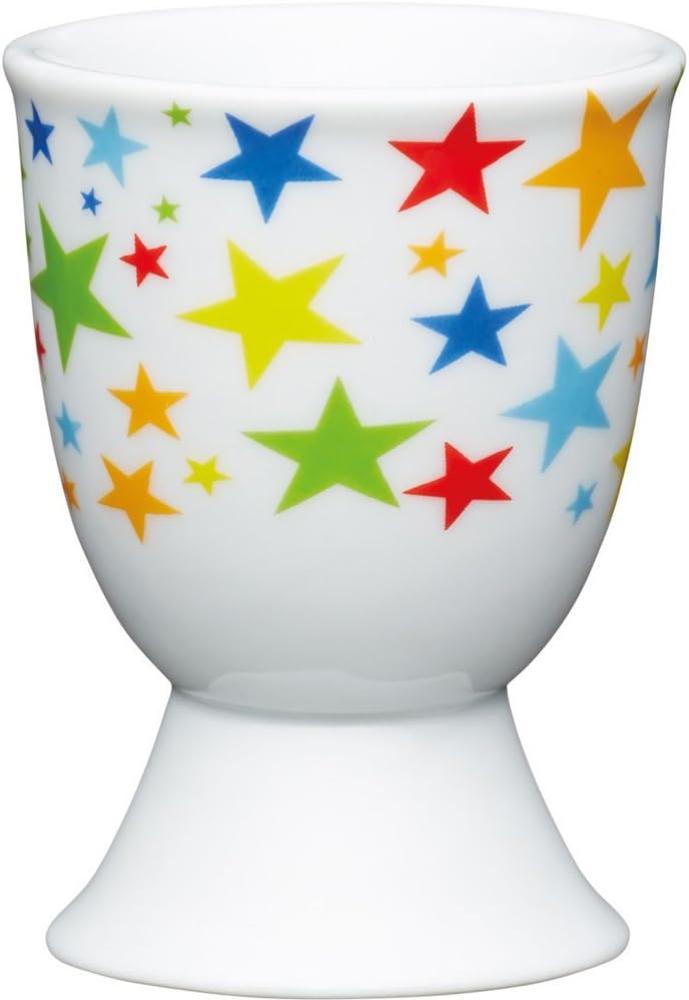 KitchenCraft Brights Stars Eierbecher, Porzellan, Braun, 58 x 7. 35 X 1. 18 cm Bild 1