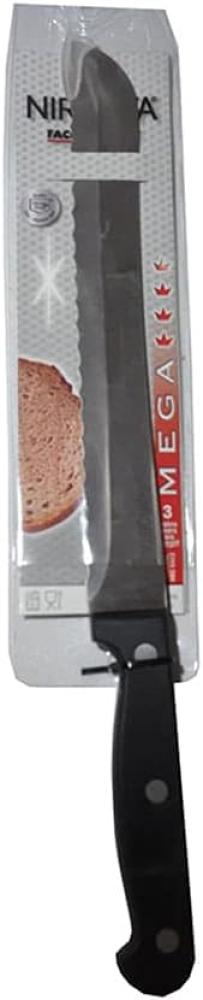 Fackelmann NIROSTA Brotmesser 32 cm MEGA, Brotsägemesser mit scharfer und widerstandsfähiger Wellenschliffklinge, hochwertiges Küchenmesser mit Funktionsteil aus Edelstahl, Farbe: schwarz Bild 1