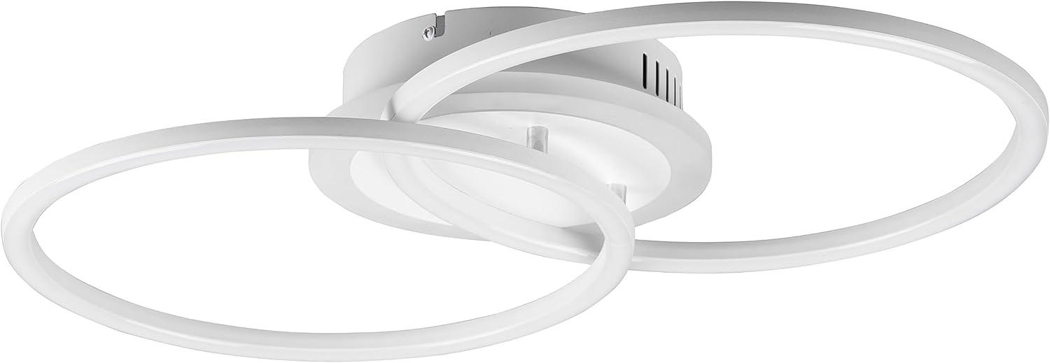 LED Deckenleuchte VENIDA 2 Ringe Weiß matt, Stufen Dimmer - 50x30cm Bild 1