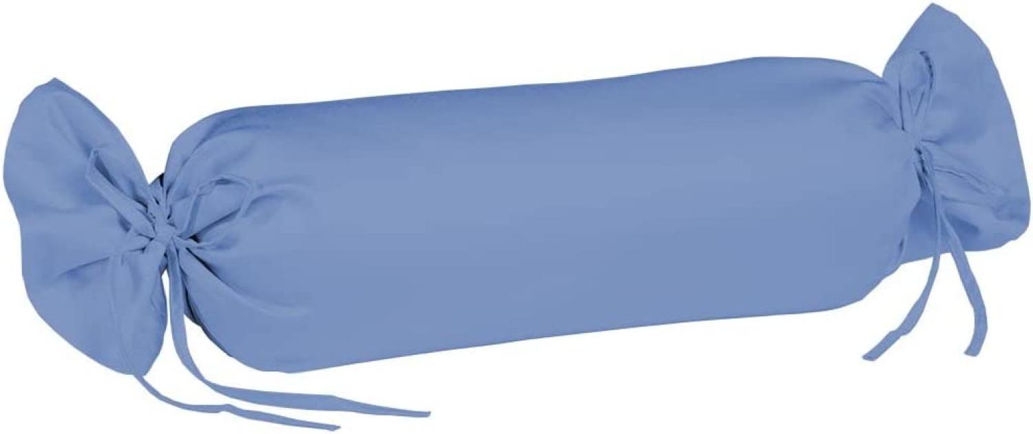 Fleuresse Mako-Satin-Kissenbezug uni colours mittelblau 6031 40 x 15 cm Bild 1