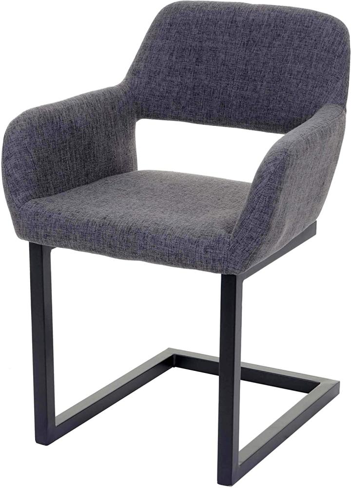 Esszimmerstuhl HWC-A50 II, Freischwinger Stuhl Küchenstuhl, Retro 50er Jahre Design ~ Stoff, grau Bild 1