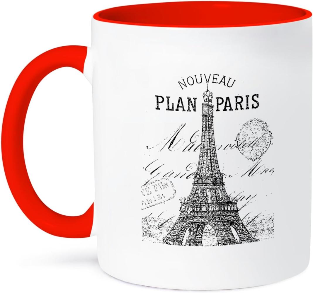 3dRose im Vintage-Stil, Pariser Eiffelturm-Tower-Two, aus Keramik, Rot-Weiß, 10,16 x 7,62 x-Rot Bild 1