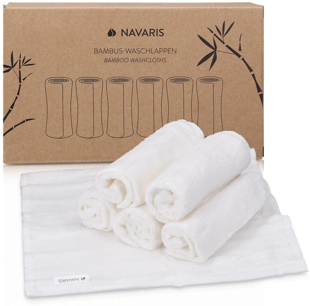 Navaris Waschlappen Set 6-teilig Baby-Waschlappen aus Bambus - 25x25cm weiche Lappen - Reinigungstücher Waschtücher - umweltfreundlich und waschbar Bild 1