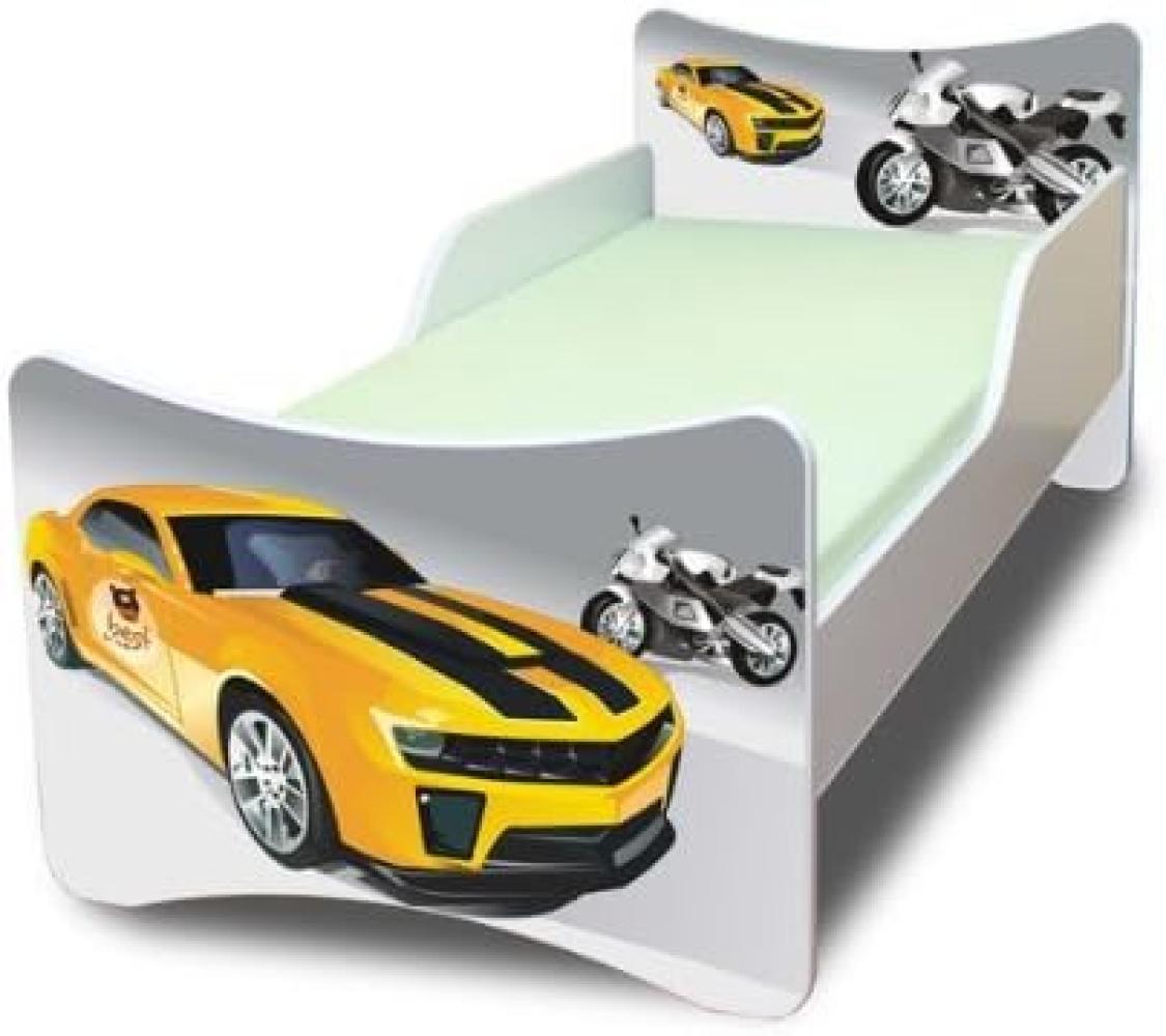 Best for Kids 'Rennfahrzeuge' Kinderbett mit Schaummatratze 90x180 grau Bild 1