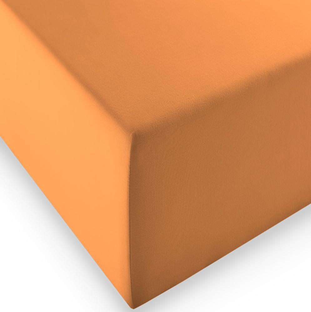 Fleuresse Boxspring- und Wasserbetten Jersey-Spannlaken comfort XL Farbe 2044 orange 150 x 200 cm Bild 1