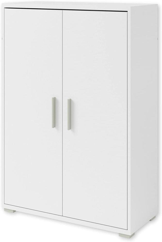 Office LINE Aktenschrank in Weiß - Halbhoher Büroschrank mit 2 Türen - Modernes Büromöbel Komplettset - 79 x 114 x 35 cm (B/H/T) Bild 1
