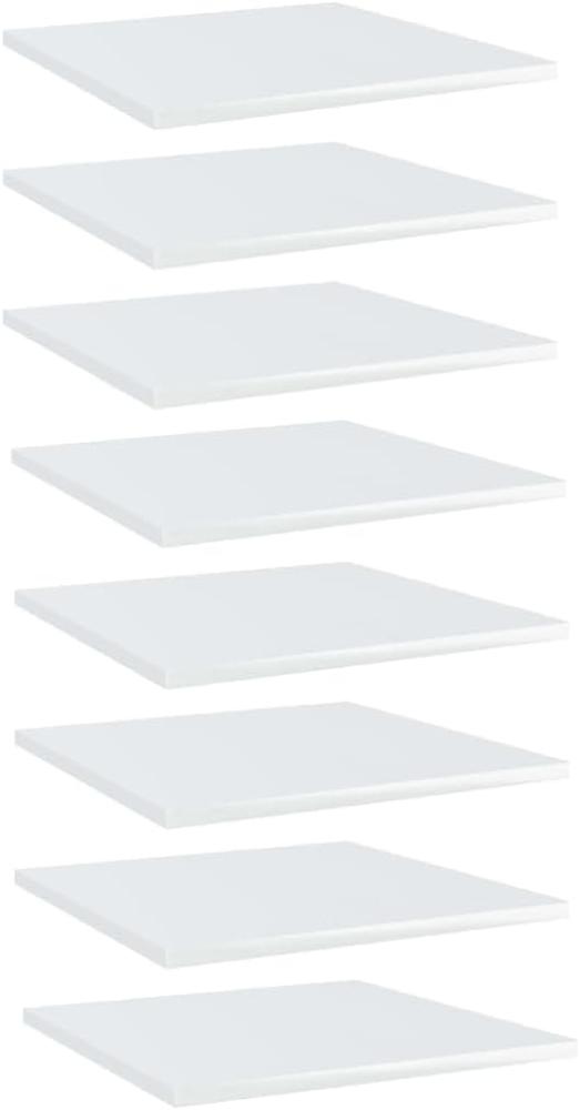 vidaXL Bücherregal-Bretter 8 Stk. Hochglanz-Weiß 40x40x1,5 cm Bild 1