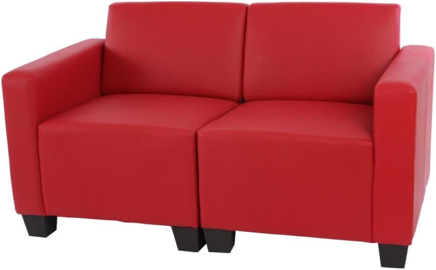 Modular 2-Sitzer Sofa Couch Lyon, Kunstleder ~ rot Bild 1
