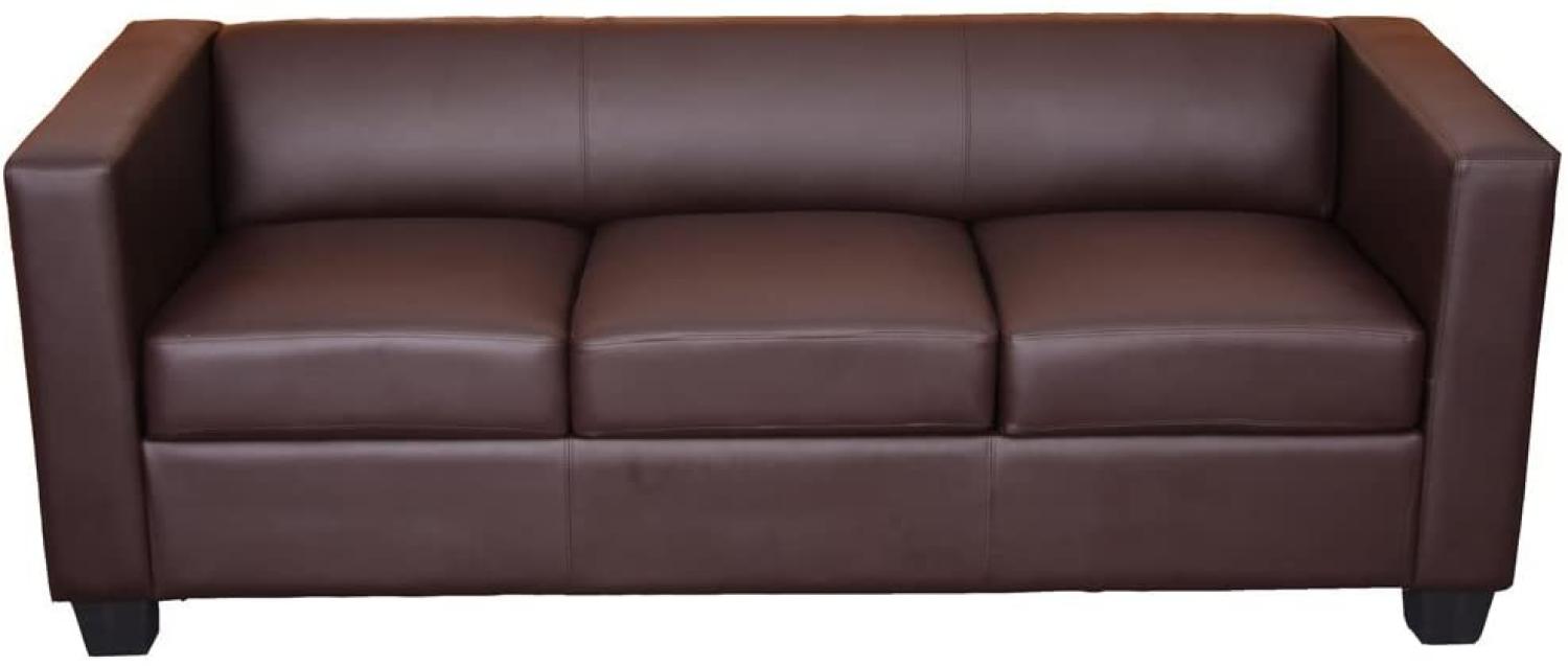 3er Sofa Couch Loungesofa Lille ~ Kunstleder, coffee Bild 1