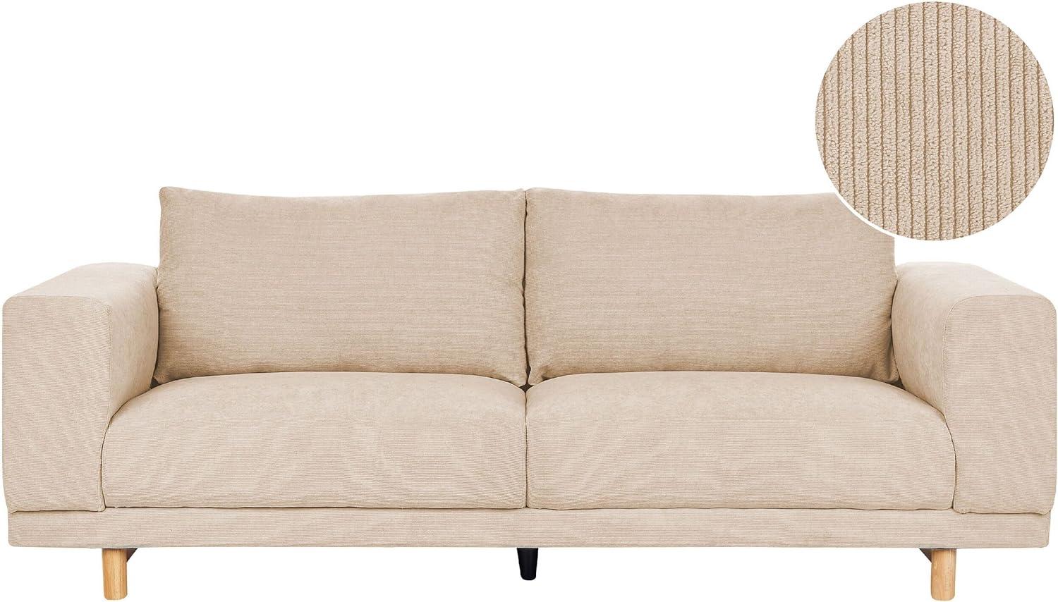 3-Sitzer Sofa Cord beige NIVALA Bild 1