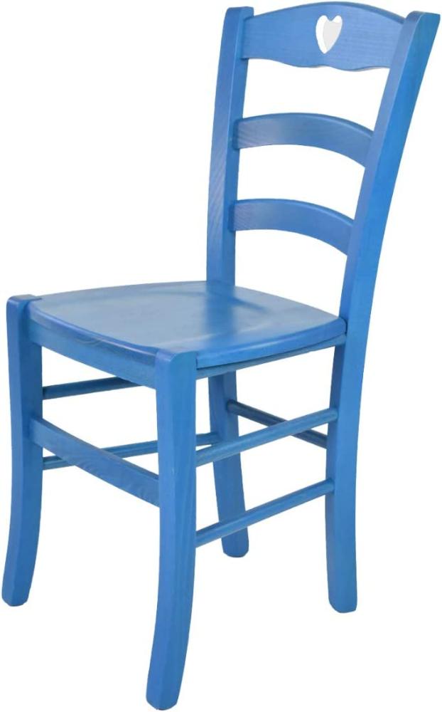 Tommychairs 'Cuore' Esszimmerstuhl aus Buchenholz, lackiert und Sitzfläche aus Holz, 88 x 43 x 46 cm Anilinfarbe Blau Bild 1