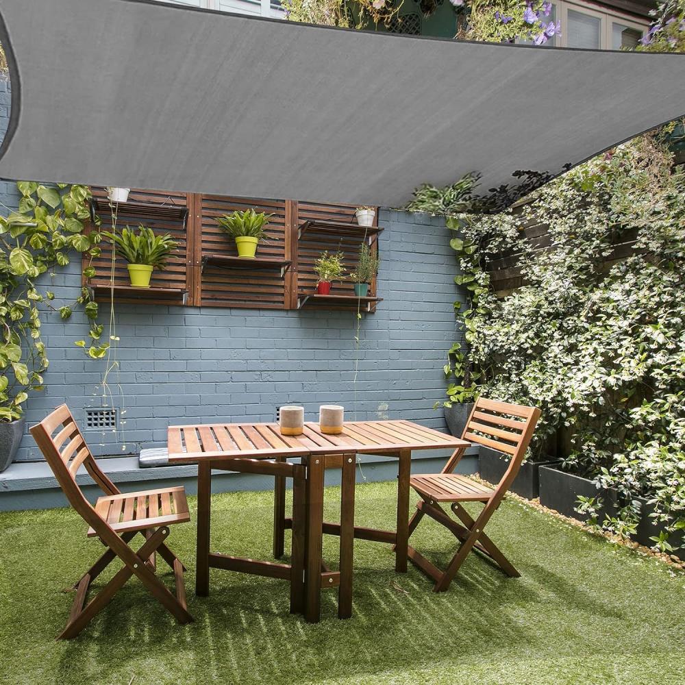 HAIKUS Sonnensegel 2x3 m Rechteckig, Premium HDPE 98% UV Schutz Sonnenschutz Atmungsaktiv Wetterbeständig für Garten Balkon und Terrasse, mit Ösen und Befestigungsseile, Rechteck 2x3m Grau Bild 1