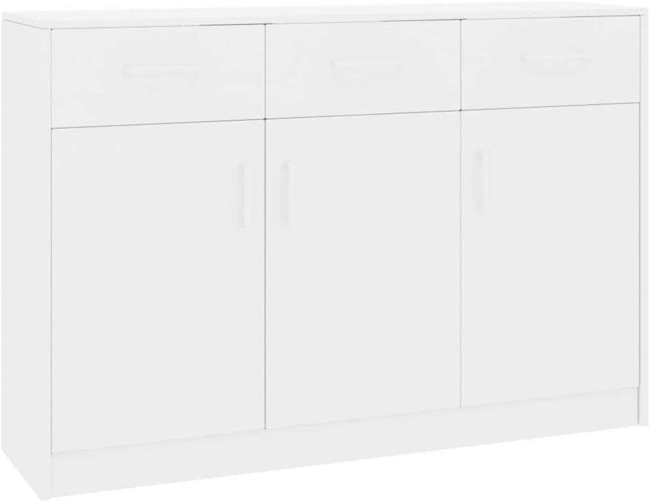 vidaXL Sideboard, Spanplatte Hochglanz-Weiß, 110 x 30 x 75 cm Bild 1