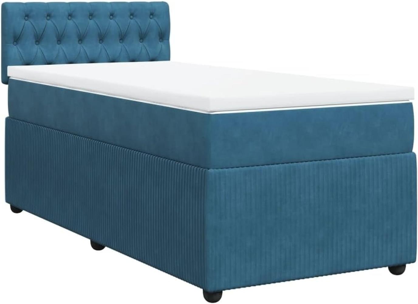 Boxspringbett mit Matratze Blau 90x190 cm Samt 3289924 Bild 1