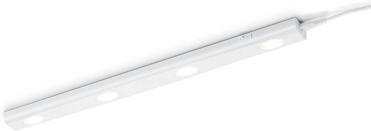 LED Unterbauleuchte ARAGON Weiß flach mit Schalter & 230V Direktanschluss, 55cm Bild 1