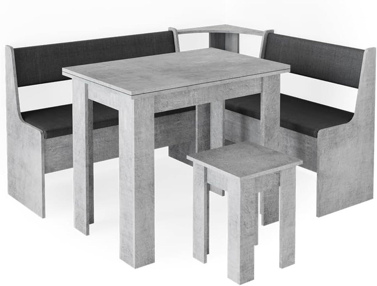 Vicco 'Roman' Eckbankgruppe mit Tisch und 2 Sitzbänken, Spanplatte/Schaumstoff Beton Bild 1