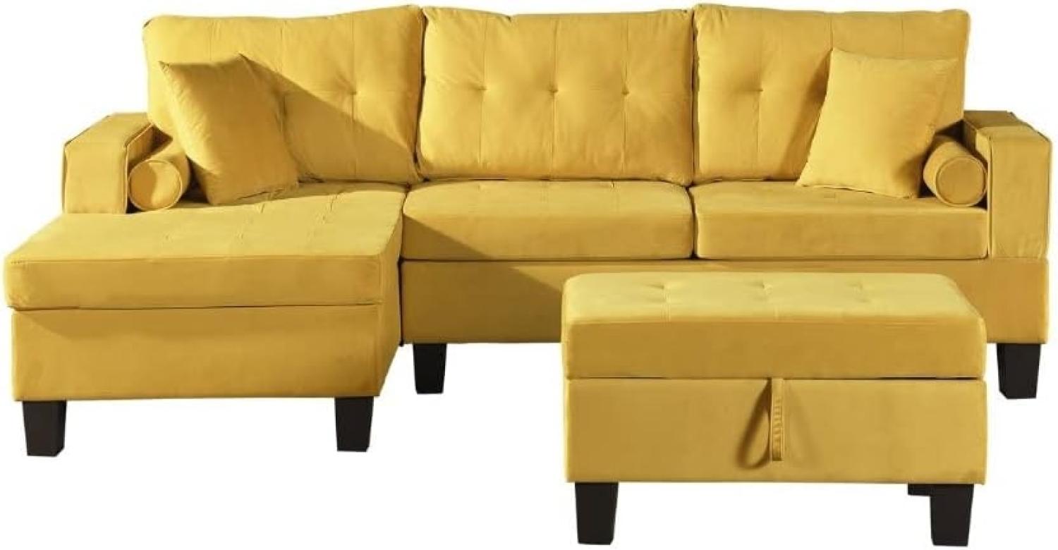 HOME DELUXE Ecksofa Sofa ROM, 242,6 x 154,3 x 90,8 cm 3 Teile, Eckteil links oder rechts frei wählbar, Wohnzimmersofa, Eckcouch Bild 1