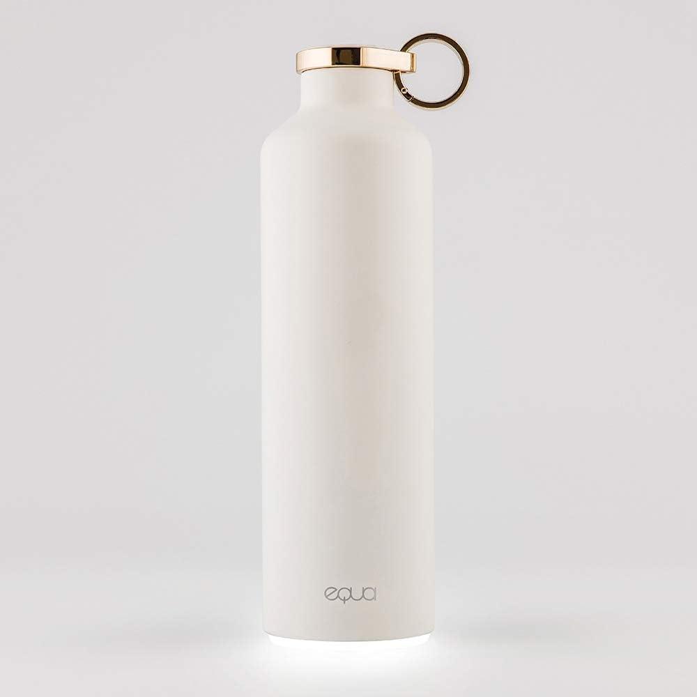 EQUA Smart Trinkflasche – 23 oz – Bluetooth Verbindung mit App und Lichtsignal Erinnerungen – Doppelwandige Vakuum-Isolierflasche aus Edelstahl - Metalldeckel, White, MT 14 Bild 1