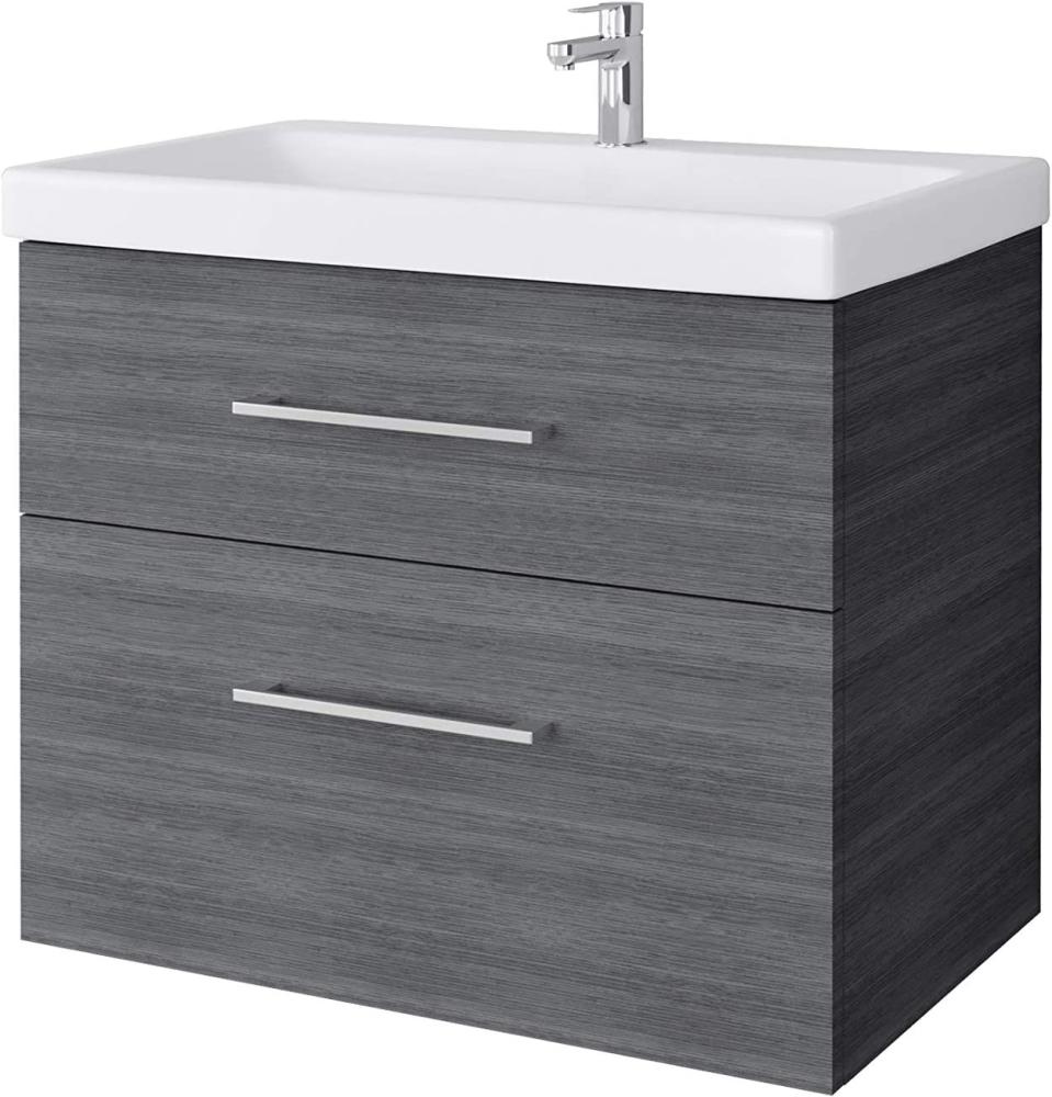 Planetmöbel Waschtischunterschrank 64cm Badmöbel Set für Badezimmer Gäste WC Anthrazit Bild 1