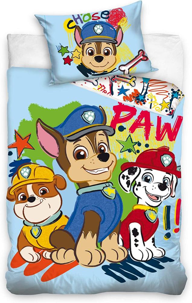 Paw Patrol Jungen - Baby Kinderbettwäsche - Set 100x135 40x60cm Bild 1