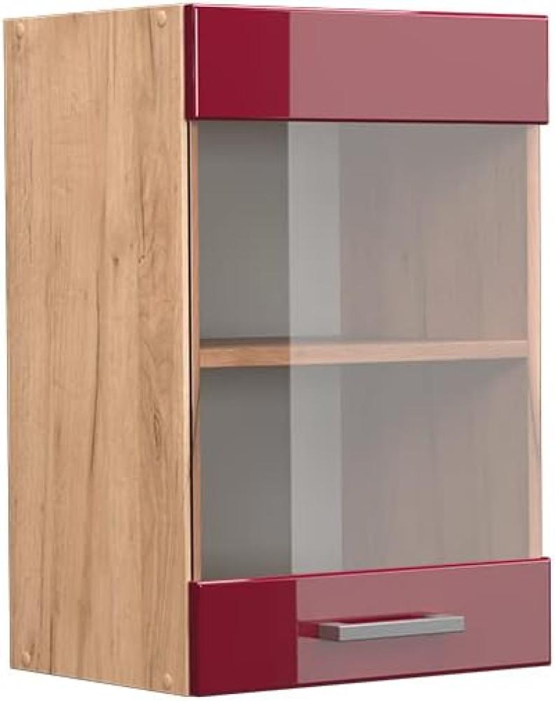 Vicco Küchenschrank Hängeschrank Unterschrank Küchenzeile R-Line Eiche Bordeaux Bild 1