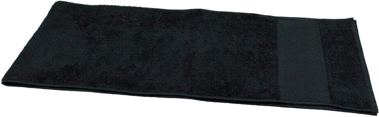 Fitness Handtuch Baumwolle 30x150 cm schwarz | Sporthandtuch Bild 1