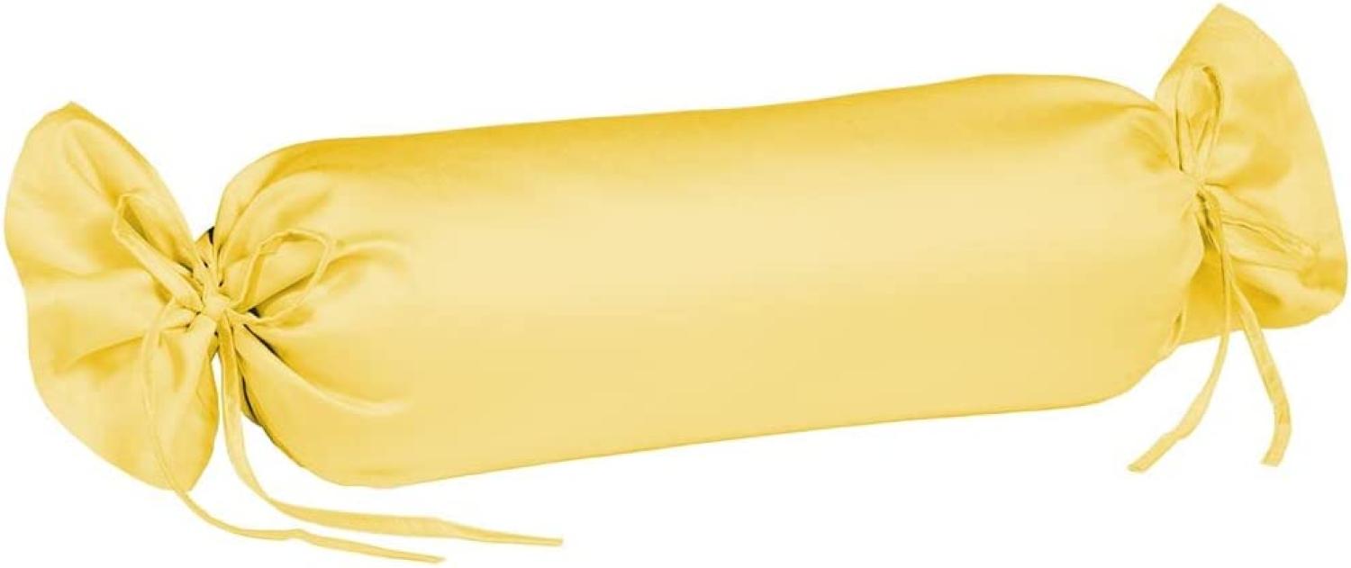 Fleuresse Mako-Satin-Kissenbezug uni colours Farbe gelb 2006 40 x 15 cm Bild 1