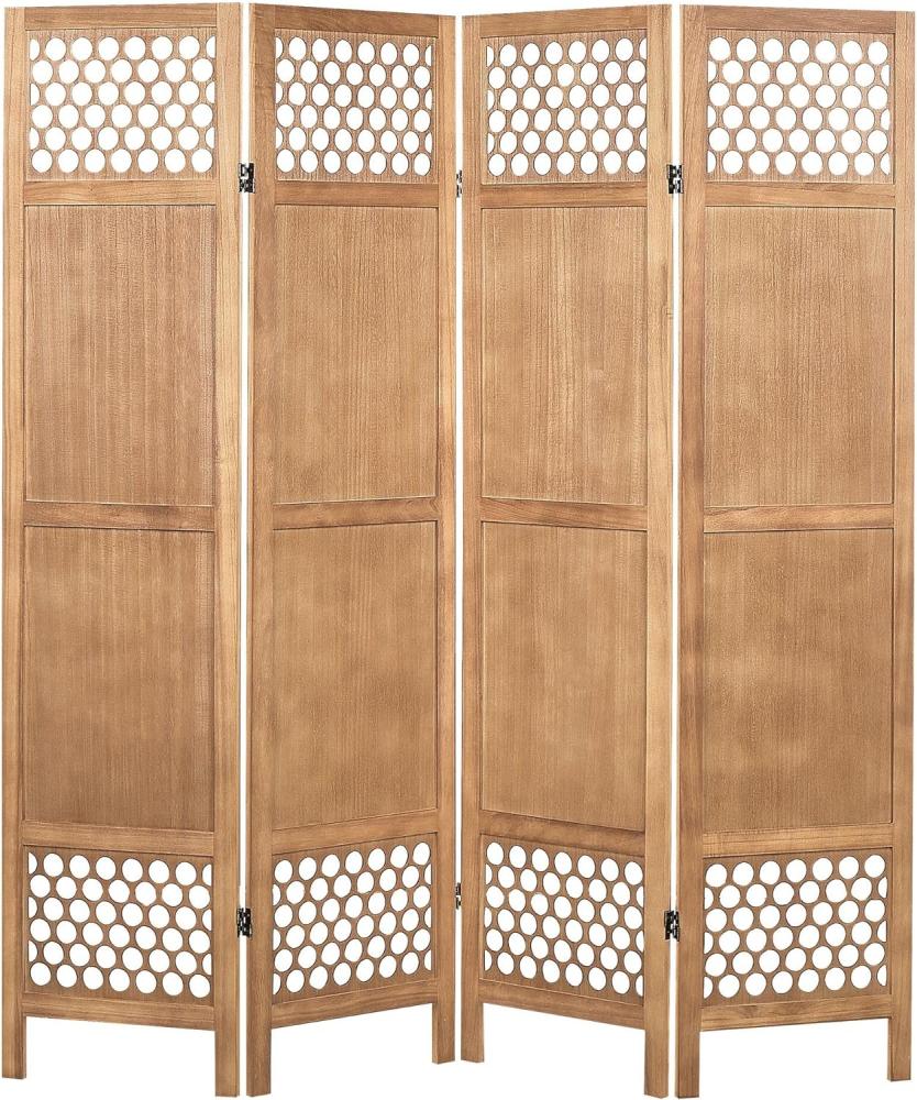 Raumteiler aus Holz 4-teilig Helles Holz 170 x 163 cm CERTOSA Bild 1