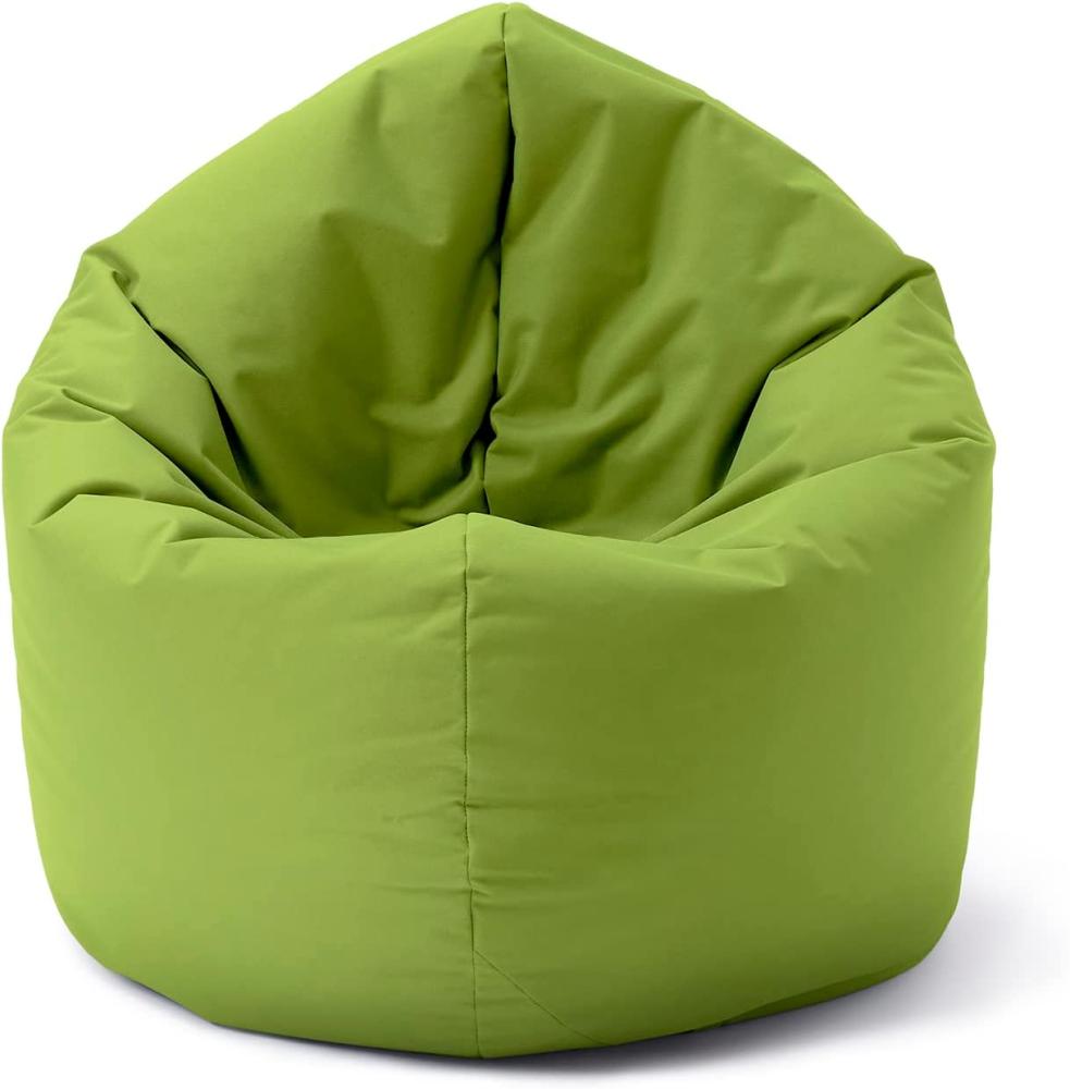 Lumaland Indoor/Outdoor-Sitzsack, Runder 2-in-1-Sitzsack für draußen und drinnen, 300l Füllung, 120 x 80 x 75 cm, wasserabweisend und robust, Grün Bild 1